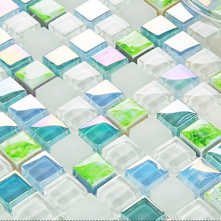 blue crystal glass tile crackle glass wall tile backsplshes decor bathroom wall tiles mirror tile swimming pool tiles KLGT1503