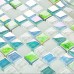 blue crystal glass tile crackle glass wall tile backsplshes decor bathroom wall tiles mirror tile swimming pool tiles KLGT1503