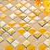 yellow glass mosaic tile forsted glass hand painted art design wall tile hall backsplashes decor washroom kitchen tiles KLGT1504 