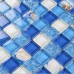 sea blue crystal glass tile crackle wall tile backsplshes bathroom resin with conch bathroom shower tiles designs KLGT18