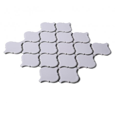 Shiny White Porcelain Mosaic Tile Lantern Baking Bricks Waterjet Tiles Kitchen Backsplash HCHT008