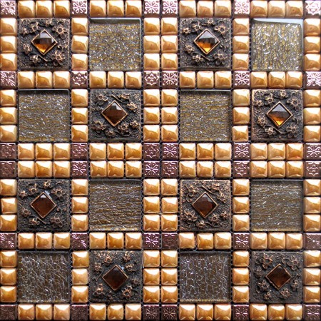 Glazed Porcelain Square Mosaic Tile Design Glass Diamond Ceramic Tile flooring Kitchen Backsplash WY-888