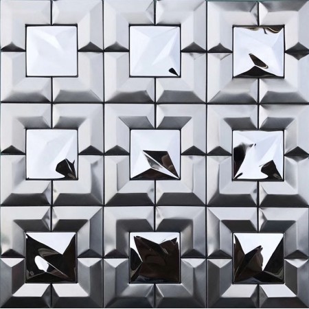 304 Stainless Steel tile Backsplash Cheap Mosaic Tile Metal Wall Tile XGSS01