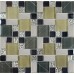 Crystal Glass Tile Sheets Hand Painted Kitchen Backsplash Tile Wall Sticker Plated Glass Mosaic Tiles ZZ020