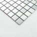 Metallic Mosaic Tile Grey Square Brushed Aluminum Panel Metal Wall Decoration Dining Room Mirror