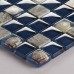 Dark Blue Glass Mosaic Glossy Tile Resin Shell Gray Stone Backsplash Bathroom Wall Tiles