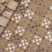 Light Gold Glass Mosaic Backsplash Resin Conch Shell Wall Tile Dark Emperador Marble Bathroom Tiles