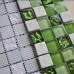 Stone and Glass Mosaic Tiles Square Green Bathroom Glass Wall Marble Tile Backsplash Kitchen Tiles KQLZ02