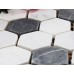 Hexagon Stone Mosaic Tiles Pattern Washroom Wall Black and Cream Marble Kitchen Backsplash Floor Tiles SGS08C-1
