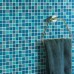 Blue Glass Tile Bathroom Floor Clear Crystal Mosaic Kitchen Wall Backsplash Tiles