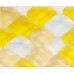 Yellow and White Glass Mosaic Glossy Tile Backsplash Wall Decor 3/5" x 3/5" Squares Bathroom Tiles