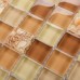 Brown Glass Mosaic Tile Backsplash Crystal Glass Conch Patterns Kitchen Backsplash Mosaics YF-MTLP21