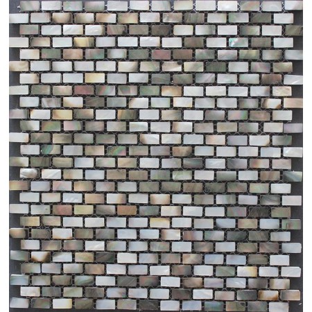 Black Lip Shell Tile Mother of Pearl Mosaic with Base 3/8" x 3/4" Subway Tiles Backsplash