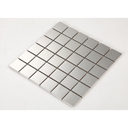 Stainless Steel Tile with Base Kitchen Backsplash Square Metal Wall Tile Silver Mosaic Cheap Subway Tiles HC2