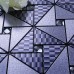 Metallic Mosaic Tile Blue Diamond Brushed Aluminum Panel Metal Wall Decoration Dining Room Mirror