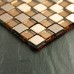 Peel and Stick Adhsive Mosaic Tile Kitchen Backsplash Gold Square Brushed Metal Wall Decor Glass Mirror Tiles 6117
