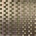 Metallic Mosaic Tile Backsplash Strip Brushed Gold Aluminum Square Dark Brown Stainless Steel Blend