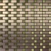 Metallic Mosaic Tile Backsplash Strip Brushed Gold Aluminum Square Dark Brown Stainless Steel Blend