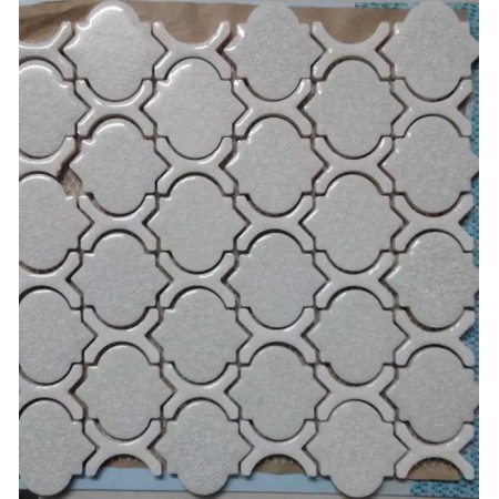 Grey Porcelain Floor Tiles Arabesque Pattern Ceramic Mosaic Bathroom Wall Backsplash