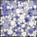 Blue Pebbles Collection Mixed Porcelain Pebble Tile Sheets for Fireplace Wall Border Tile Heart-shaped Mosaic Art