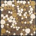 Collection Mixed Heart-shaped Mosaic Art Porcelain Pebble Tile Sheets for Fireplace Wall Border Tile