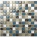 Blue Glass Mosaic Crackle Crystal Glossy Tile Backsplash Cream White Stone Wall Bathroom Tiles