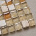 Cream Stone Mosaic Tile Sheet Square Brown Crystal Backsplash Crackle Mosaic Glass Tile Wall Sticker
