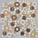Penny Round Stone and Glass Mosaic Tile Sheets Marble Bathroom Wall Kitchen Backsplash XF3004