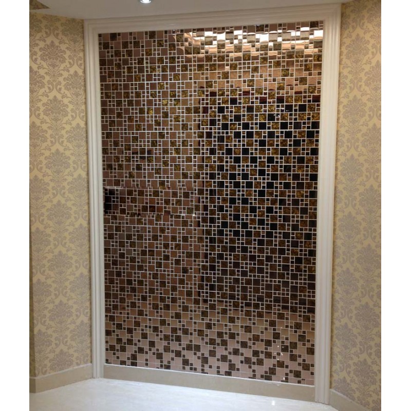 Gold Glass Mosaic Tile Backsplash Stainless Steel Metal And Crystal Tile