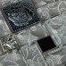 Crystal Glass Mosaic Tile with Flower Square Gray Rose Patterns Stainless Steel Backsplash Metal Tiles Crystal Glass Mosaic Tile with Flower Square Gray Rose Patterns Stainless Steel Backsplash Metal Tiles