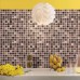 Crystal Glass Tile Backsplash Cheap Kitchen Ideas Hand Painted Brown Mosaic Wall Tiles Bathroom Stickers