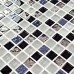 Black and white glass mosaic tile glossy glass wall tile silver glass mosaic tiles HM0006