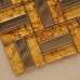 Metallic Backsplash Tiles Stainless Steel Sheet Metal and Gold Crystal Glass Blend Mosaic Tiles