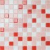 Glass Mosaic for Swimming Pool Tile Sheet Red White Mix Crystal Backsplash Kitchen Design Wall Tiles