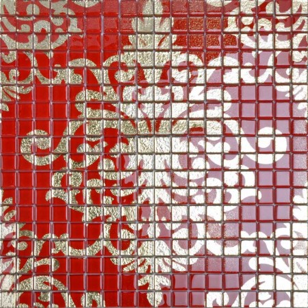 Crystal Glass Tile Red Puzzle Mosaic Tile Murals Crystal Backsplash Kitchen Mosaic Collages Wall Tiles Designs DOUD008