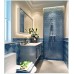 sea blue crystal glass tile crackle wall tile backsplshes bathroom resin with conch bathroom shower tiles designs KLGT18