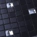 Metallic Backsplash Tiles Black Adhesive tile Sheet Metal and Silver Crystal Glass Blend Mosaic