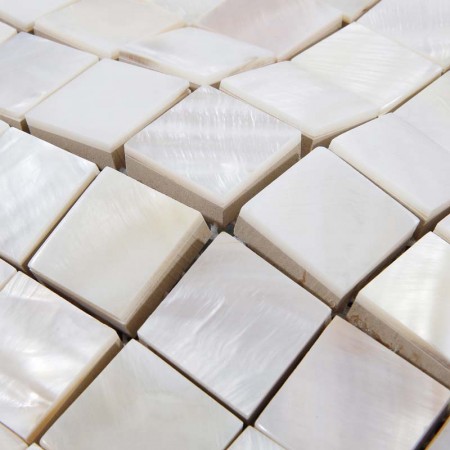 Shell Tiles Kitchen Backsplash Tile White Square Mother of Pearl Mosaic Bathroom Wall Interior Decor