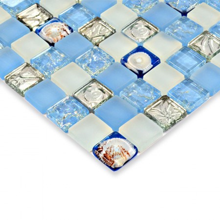 Glass mosaic tile kitchen backsplash crystal glass tile shell mosaic tiles bathroom wall Tile HM0001