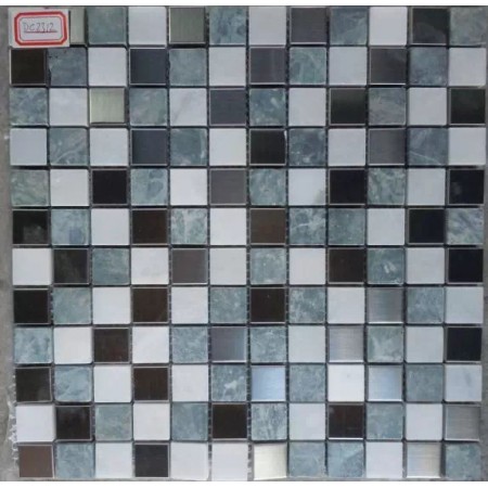 Glass And Stone Tile Backsplash 7/8" Bathroom Wall Tiles For Mosaic Cheap Squares