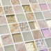 Crystal Glass Iridescent Tile Backsplash Stone & Glass Blend Mosaic Wall Tiles Square Iridescent Tile