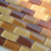 Glass Mosaic Tiles Orange Crystal Backsplash Subway Tile Bathroom Wall Tiles Stickers SSZ9