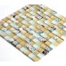 Yellow and White Glass Mosaic Resin Shell Crackle Crystal Tile Backsplash Clear Silver Wall Tiles