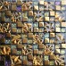 Gold Glass Mosaic Tiles Blacksplash Crystal Backsplash Tile Bathroom Wall Tiles Plated Glass NM077