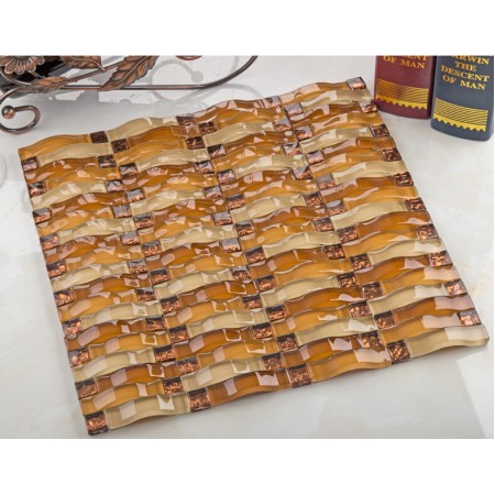 brown arched tile backsplash crystal glass tile arched glass subway tile bridge patterns bathroom wall backsplashes KLGT1808
