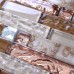 Brown Glass Mosaic and Resin Conch Tile Rose Gold Clear Crystal Backsplash Diamond Bath Wall Tiles