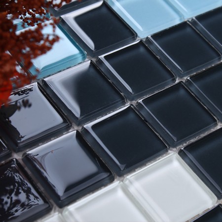 Glass Mosaic Tile Crystal Backsplash Wall Tiles Puzzle Mosaic Tile cream white Glass Tile CL102S