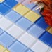 Glass Mosaic Tile Crystal Backsplash Wall Tiles Puzzle Mosaic Tile cream white Glass Tile CL103