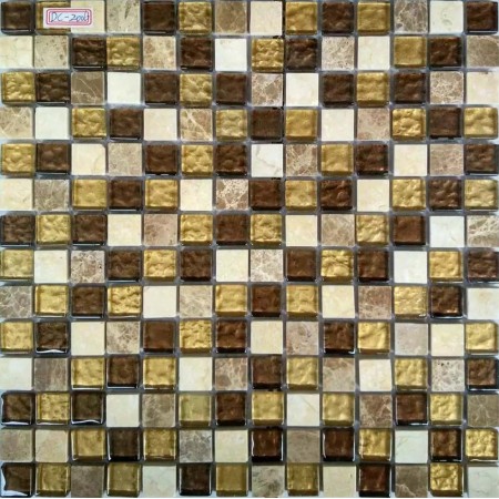 Golden Wave Wall Glass Mosaic Tile Natural Stone Kitchen Tiles Backsplash