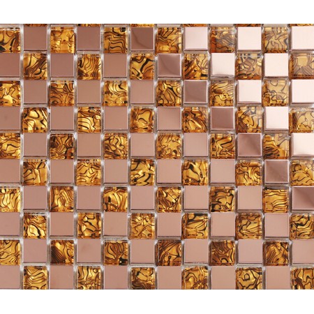 gold pattern glass mosaic tile stainless steel backsplash washroom metal backsplashes bathroom shower wall tiles designs KLGT147